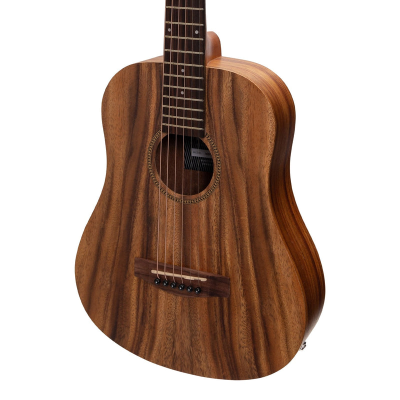 -Martinez Acoustic-Electric Babe Traveller Guitar with Built-In Tuner (Rosewood)-Living Music