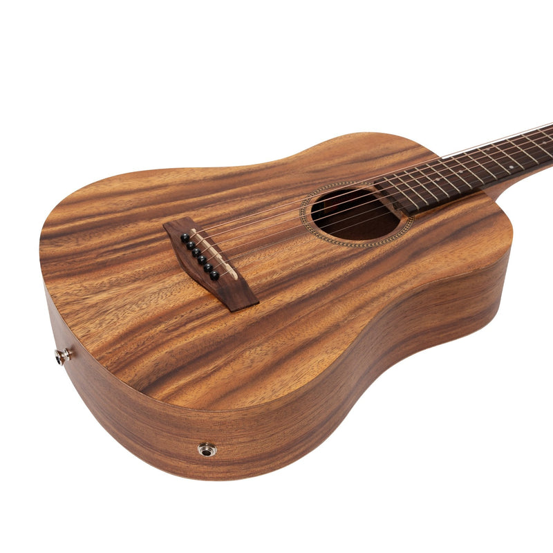-Martinez Acoustic-Electric Babe Traveller Guitar with Built-In Tuner (Rosewood)-Living Music