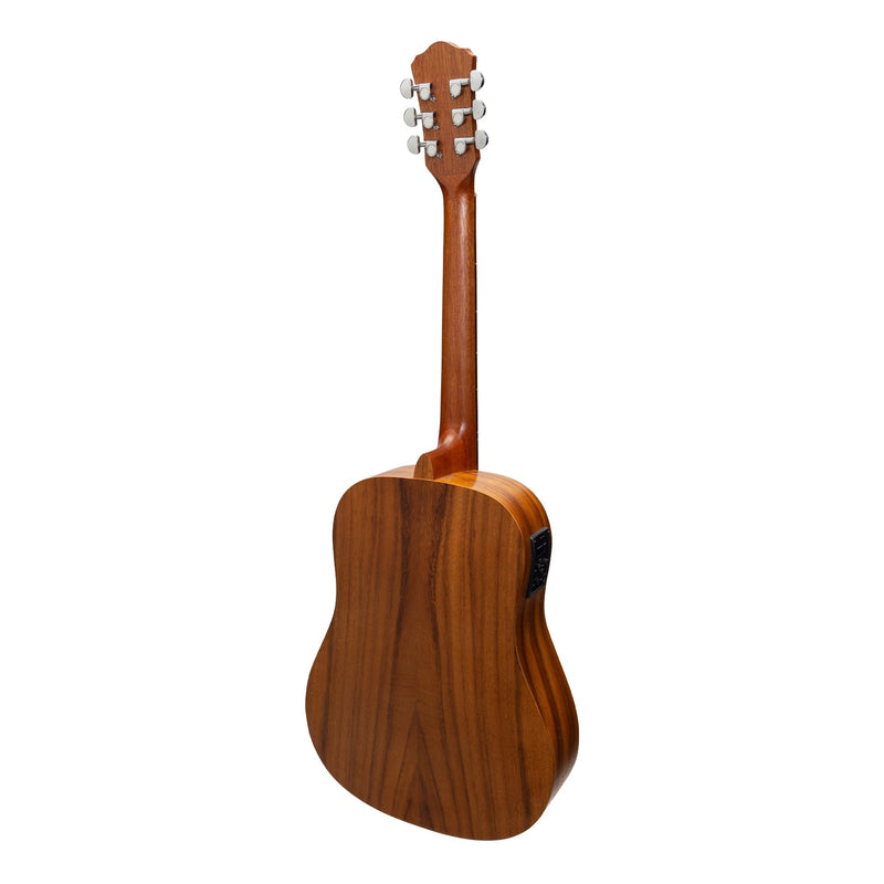 -Martinez Acoustic-Electric Middy Traveller Guitar with Built-In Tuner (Koa)-Living Music
