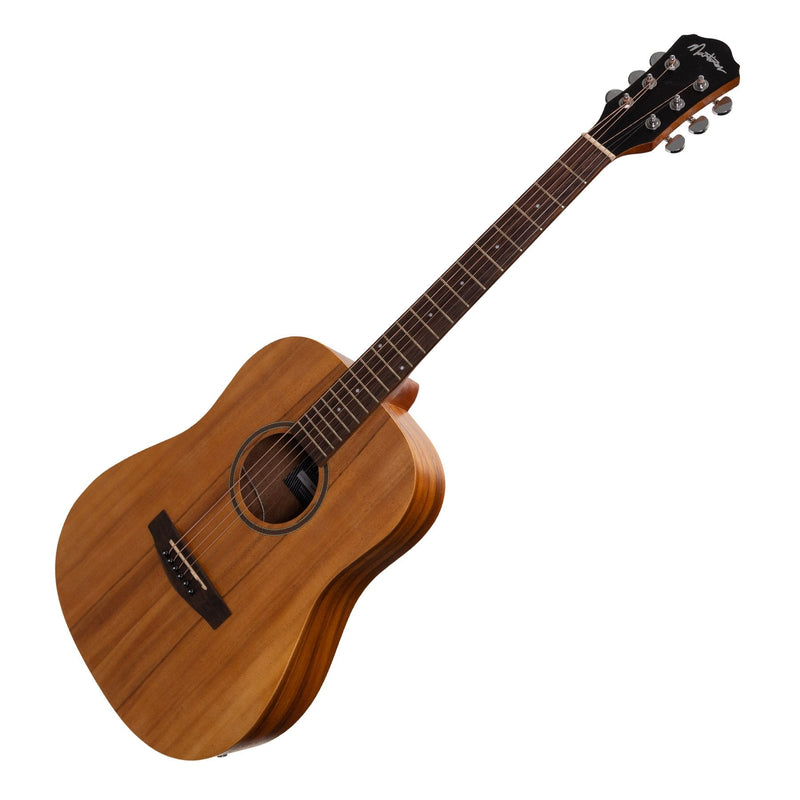 -Martinez Acoustic-Electric Middy Traveller Guitar with Built-In Tuner (Koa)-Living Music