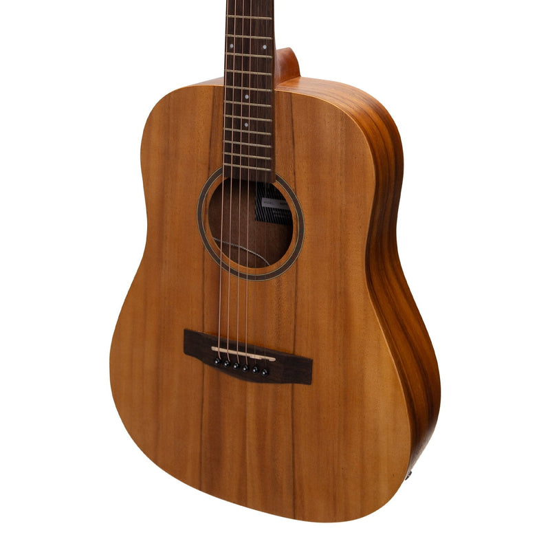 MZPT-MT2-KOA-Martinez Acoustic-Electric Middy Traveller Guitar with Built-In Tuner (Koa)-Living Music