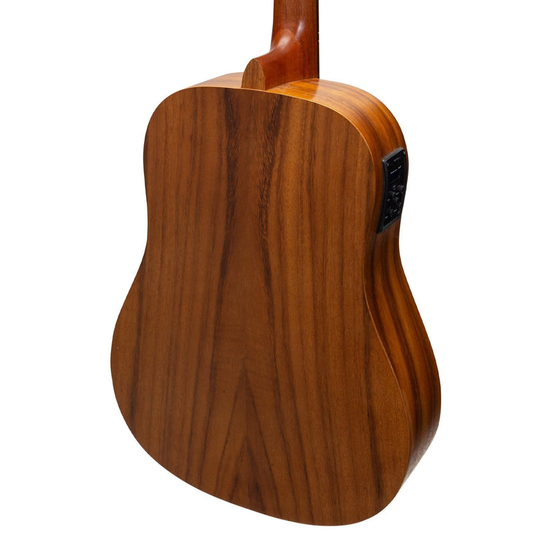 -Martinez Acoustic-Electric Middy Traveller Guitar with Built-In Tuner (Koa)-Living Music