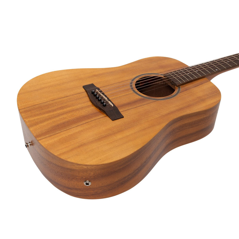 -Martinez Acoustic-Electric Middy Traveller Guitar with Built-In Tuner (Koa)-Living Music