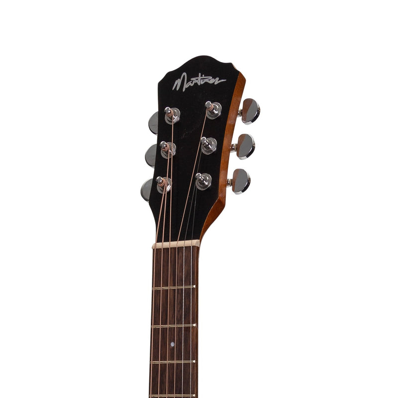 -Martinez Acoustic-Electric Middy Traveller Guitar with Built-In Tuner (Koa)-Living Music