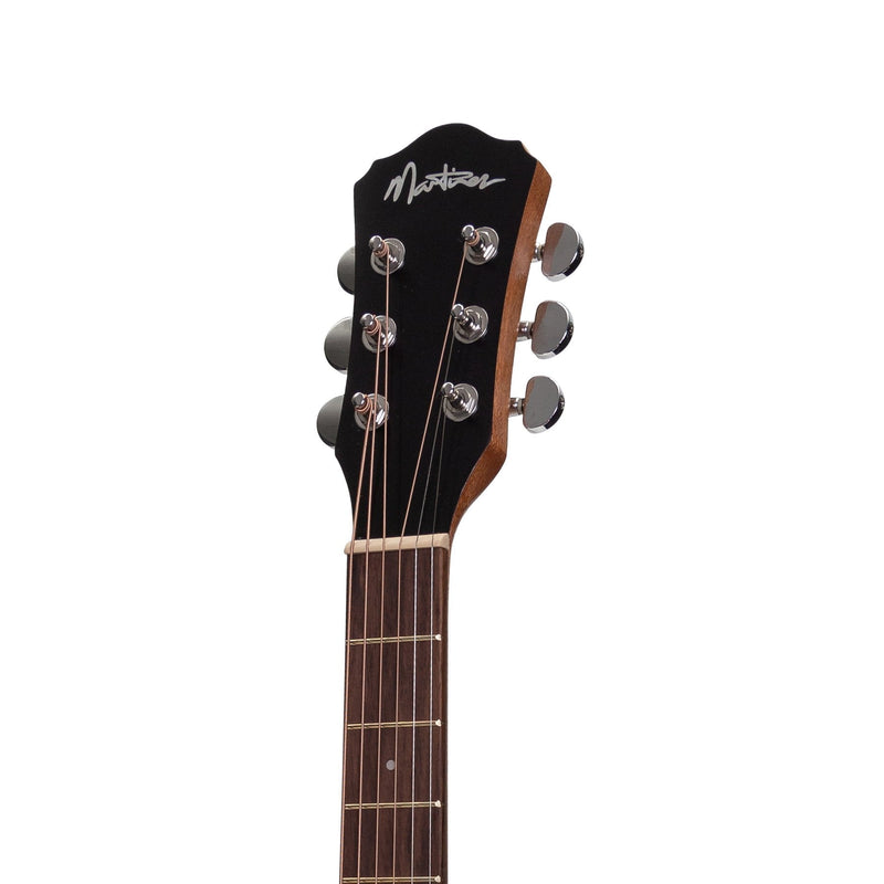 -Martinez Acoustic-Electric Middy Traveller Guitar with Built-In Tuner (Mahogany)-Living Music