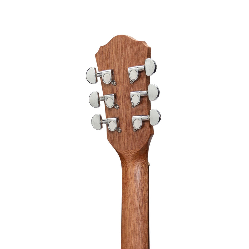-Martinez Acoustic-Electric Middy Traveller Guitar with Built-In Tuner (Mahogany)-Living Music