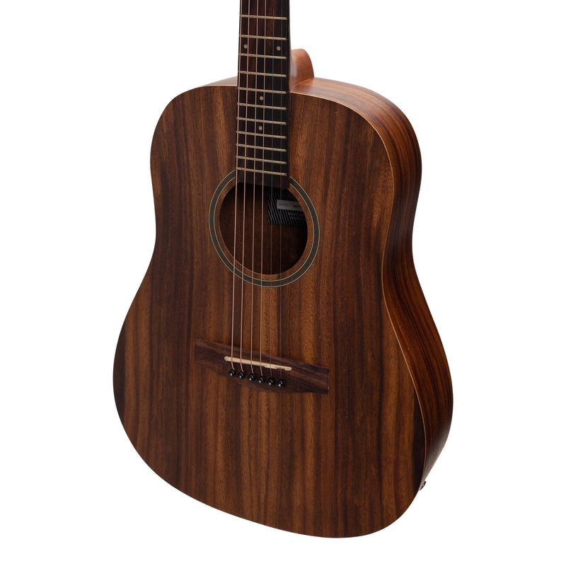 -Martinez Acoustic-Electric Middy Traveller Guitar with Built-In Tuner (Rosewood)-Living Music