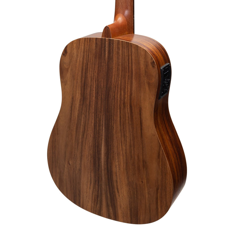 -Martinez Acoustic-Electric Middy Traveller Guitar with Built-In Tuner (Rosewood)-Living Music