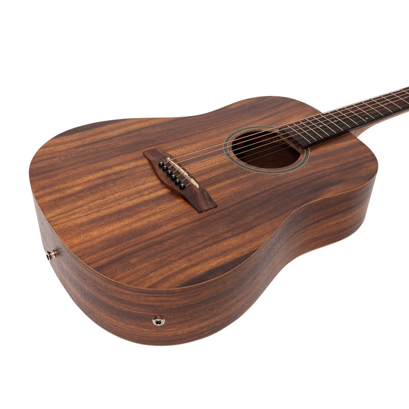 -Martinez Acoustic-Electric Middy Traveller Guitar with Built-In Tuner (Rosewood)-Living Music