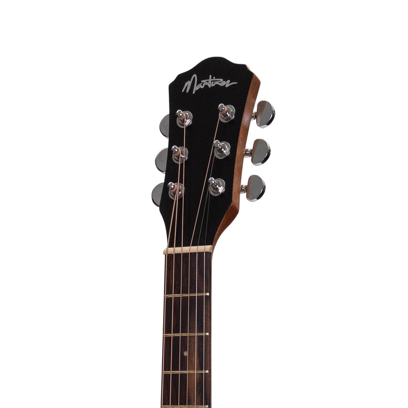 -Martinez Acoustic-Electric Middy Traveller Guitar with Built-In Tuner (Rosewood)-Living Music