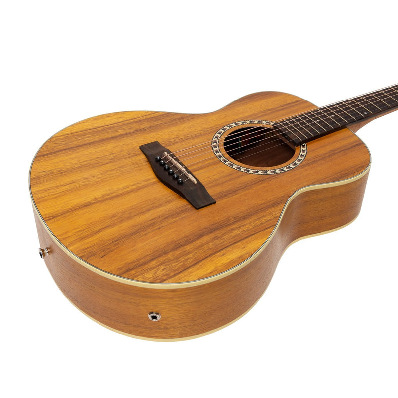 MZPT-SS2-KOA-Martinez Acoustic-Electric Short Scale Guitar with Built-In Tuner (Koa)-Living Music