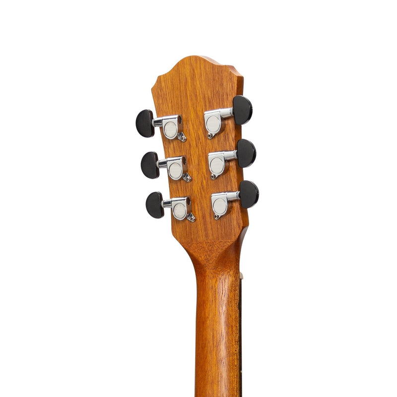 MZPT-SS2-KOA-Martinez Acoustic-Electric Short Scale Guitar with Built-In Tuner (Koa)-Living Music