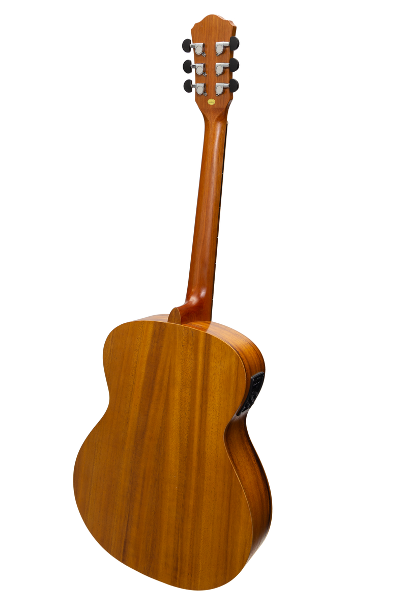 -Martinez Acoustic-Electric Small Body Guitar with Built-In Tuner (Koa)-Living Music