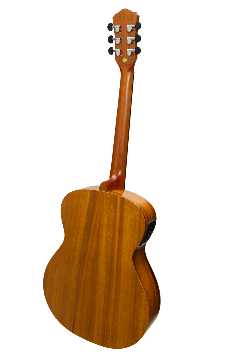MF-25KPT-NST-Martinez Acoustic-Electric Small Body Guitar with Built-In Tuner (Koa)-Living Music