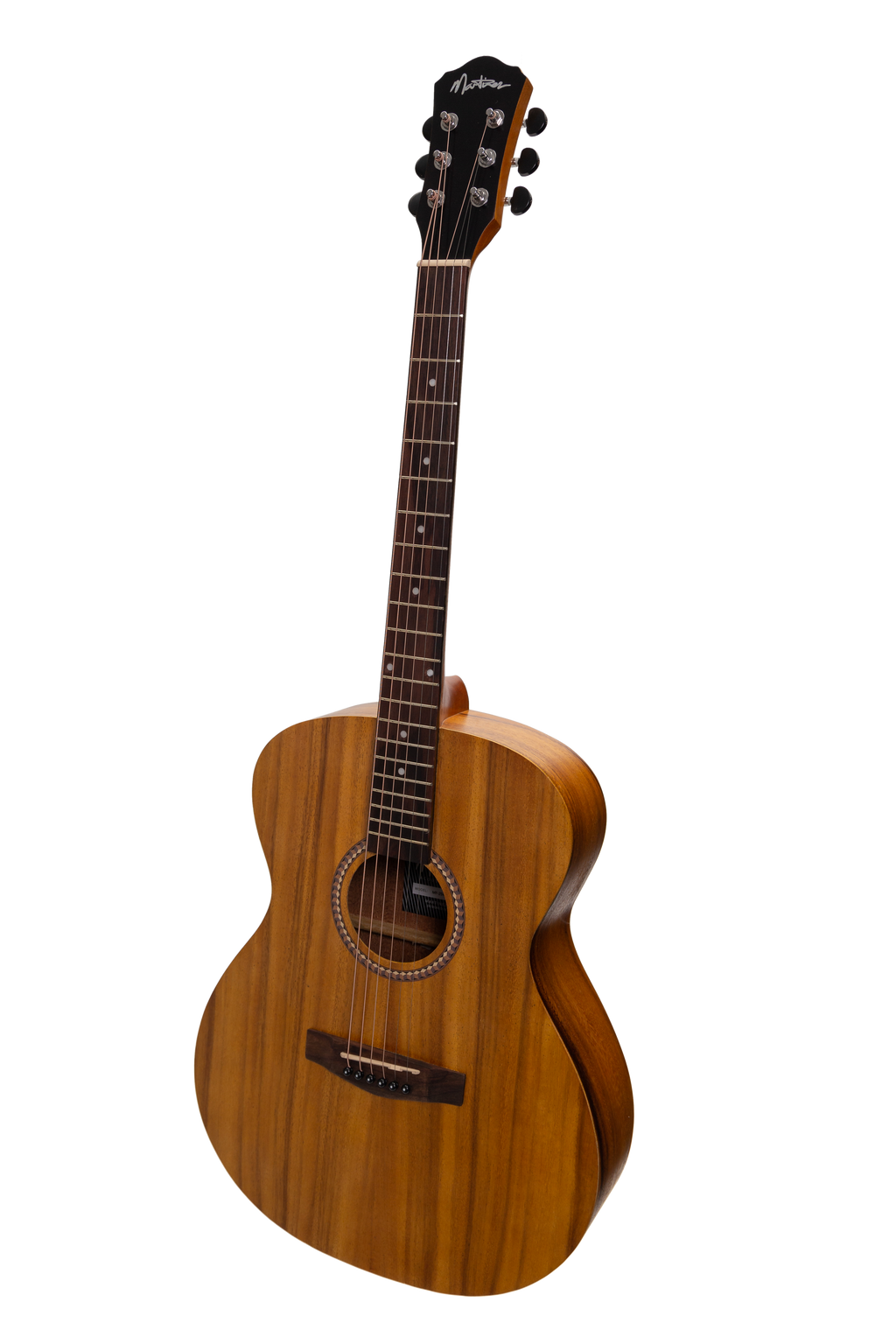 MF-25KPT-NST-Martinez Acoustic-Electric Small Body Guitar with Built-In Tuner (Koa)-Living Music