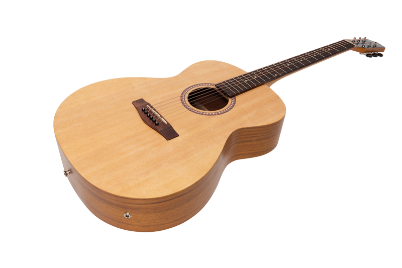 -Martinez Acoustic-Electric Small Body Guitar with Built-In Tuner (Spruce/Koa)-Living Music