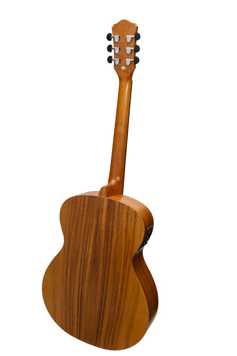 -Martinez Acoustic-Electric Small Body Guitar with Built-In Tuner (Spruce/Koa)-Living Music