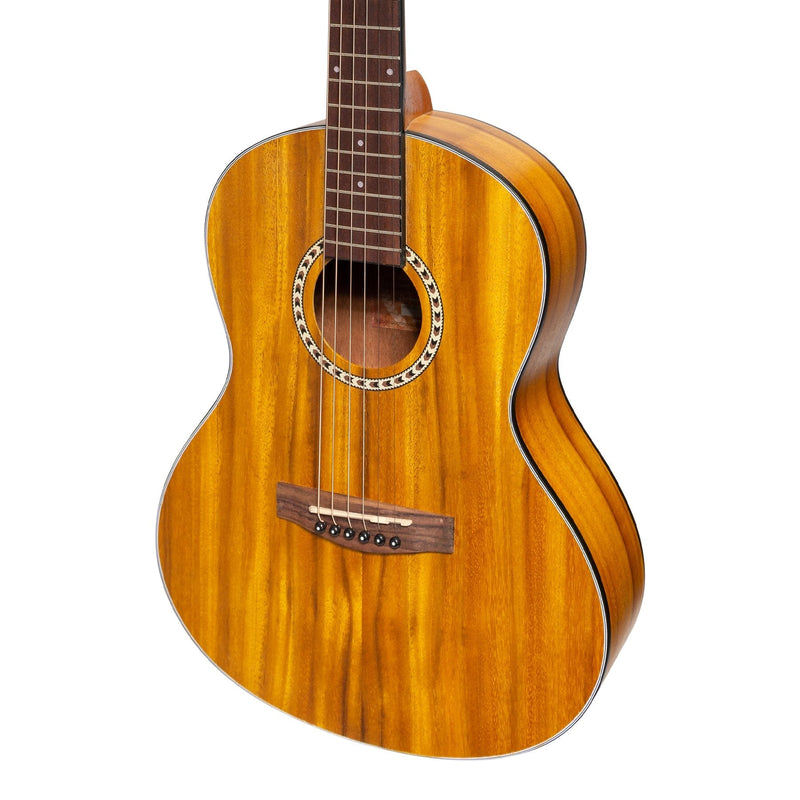 -Martinez Acoustic 'Little-Mini' Folk Guitar (Koa)-Living Music