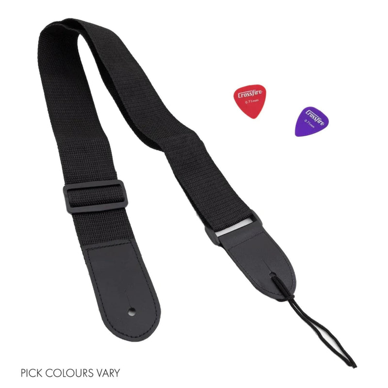 -Martinez Acoustic 'Little-Mini' Folk Guitar Pack with Built-In Tuner (Jati-Teakwood)-Living Music
