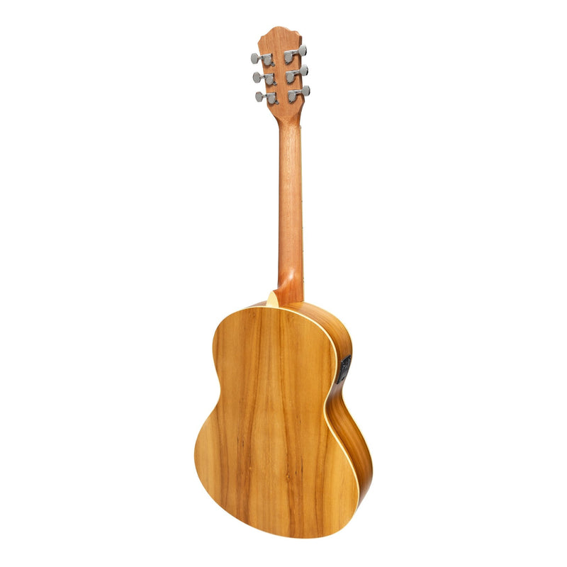 -Martinez Acoustic 'Little-Mini' Folk Guitar Pack with Built-In Tuner (Jati-Teakwood)-Living Music
