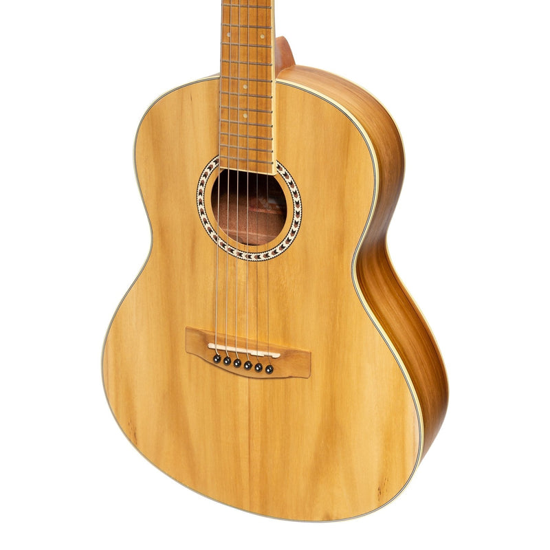 -Martinez Acoustic 'Little-Mini' Folk Guitar Pack with Built-In Tuner (Jati-Teakwood)-Living Music
