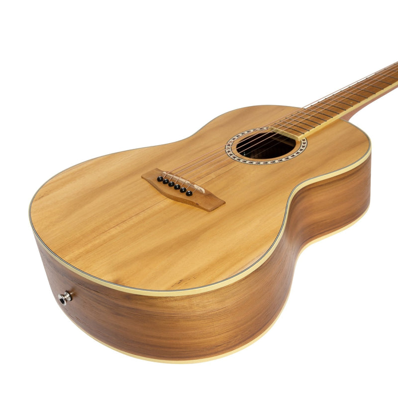 -Martinez Acoustic 'Little-Mini' Folk Guitar Pack with Built-In Tuner (Jati-Teakwood)-Living Music