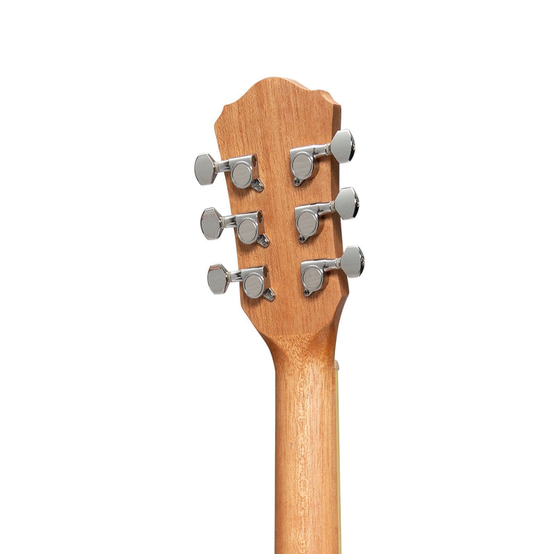 -Martinez Acoustic 'Little-Mini' Folk Guitar Pack with Built-In Tuner (Jati-Teakwood)-Living Music