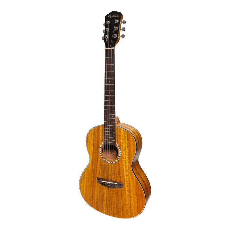 MP-LM2T-KOA-Martinez Acoustic 'Little-Mini' Folk Guitar Pack with Built-In Tuner (Koa)-Living Music