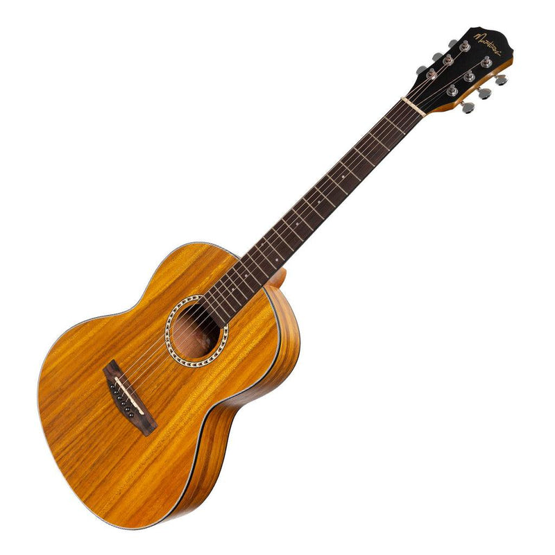 MP-LM2T-KOA-Martinez Acoustic 'Little-Mini' Folk Guitar Pack with Built-In Tuner (Koa)-Living Music