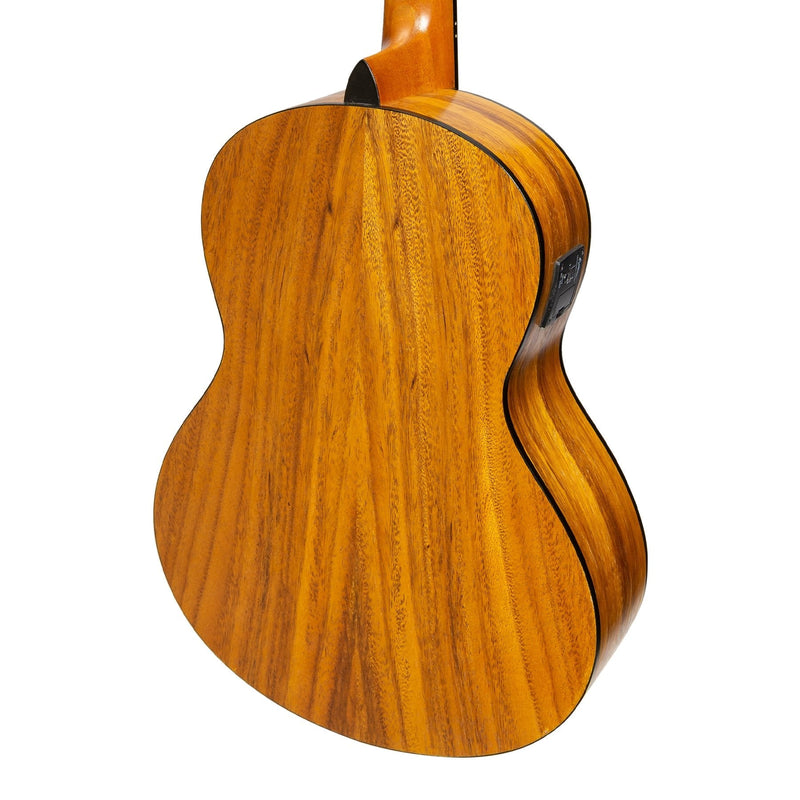 MZ-LM2T-KOA-Martinez Acoustic 'Little-Mini' Folk Guitar with Built-In Tuner (Koa)-Living Music