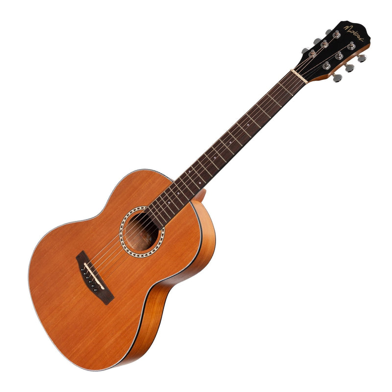 -Martinez Acoustic 'Little-Mini' Folk Guitar with Built-In Tuner (Mahogany)-Living Music