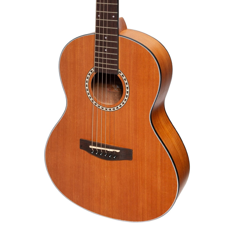 -Martinez Acoustic 'Little-Mini' Folk Guitar with Built-In Tuner (Mahogany)-Living Music