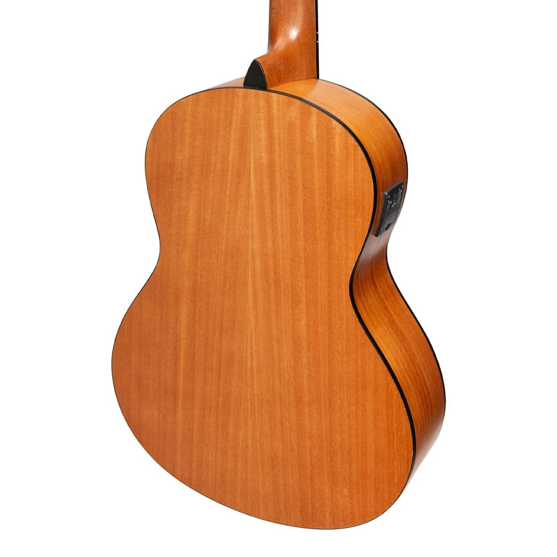 -Martinez Acoustic 'Little-Mini' Folk Guitar with Built-In Tuner (Mahogany)-Living Music