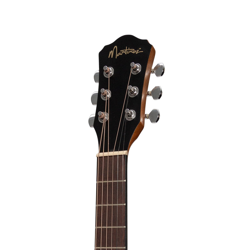 -Martinez Acoustic 'Little-Mini' Folk Guitar with Built-In Tuner (Mahogany)-Living Music