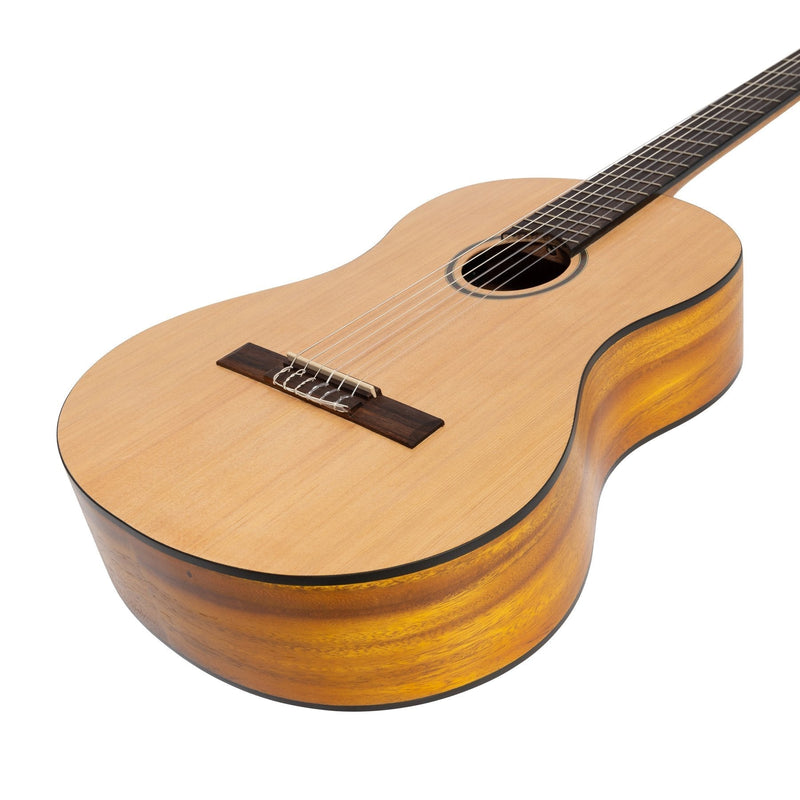 -Martinez Full Size Student Classical Guitar Pack with Built In Tuner (Spruce/Koa)-Living Music