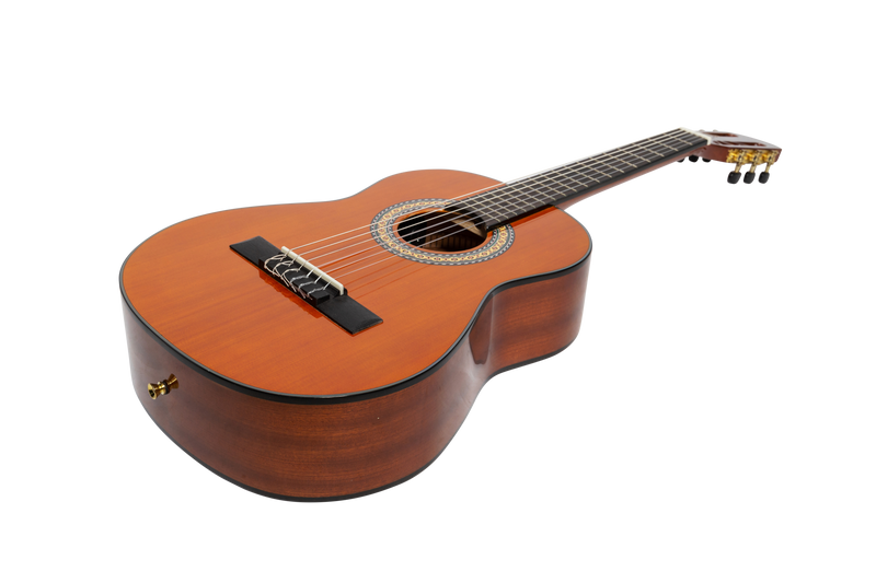 MC-12GT-AMB-Martinez G-Series 1/2 Size Student Classical Guitar with Built In Tuner (Amber-Gloss)-Living Music