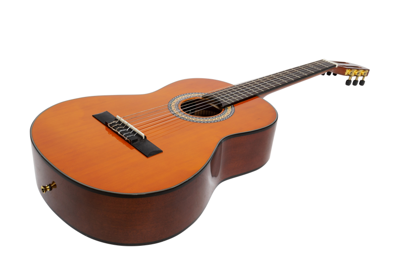 MC-34GT-AMB-Martinez G-Series 3/4 Size Classical Guitar with Tuner (Amber-Gloss)-Living Music
