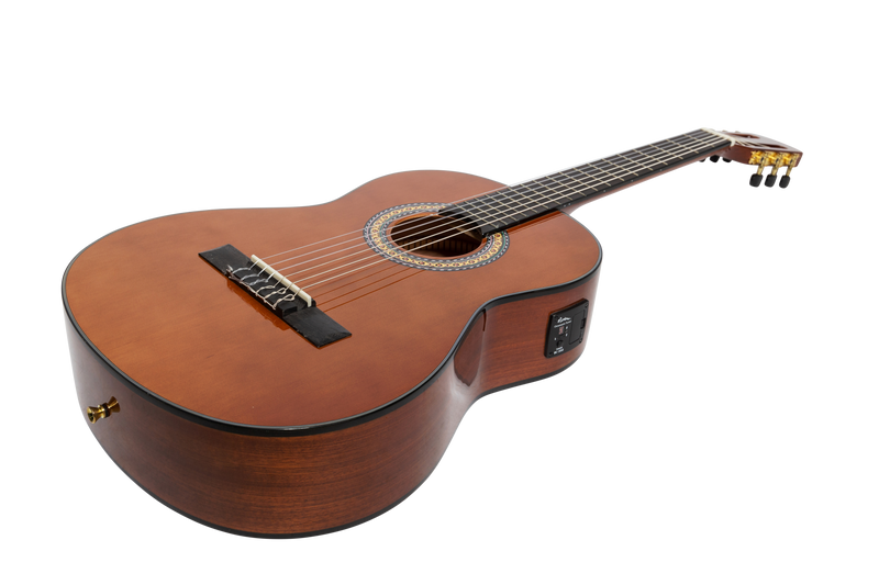 MC-34GTL-NGL-Martinez G-Series Left Handed 3/4 Size Electric Classical Guitar with Tuner (Natural-Gloss)-Living Music