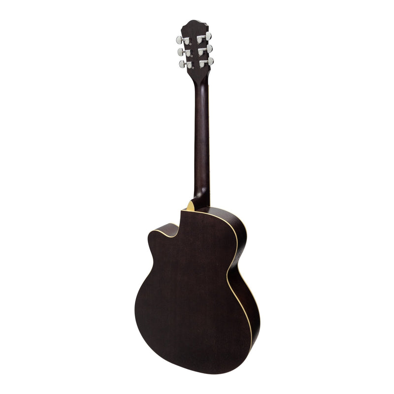 MJH-3CP-BLK-Martinez Jazz Hybrid Acoustic-Electric Small Body Cutaway Guitar (Black)-Living Music