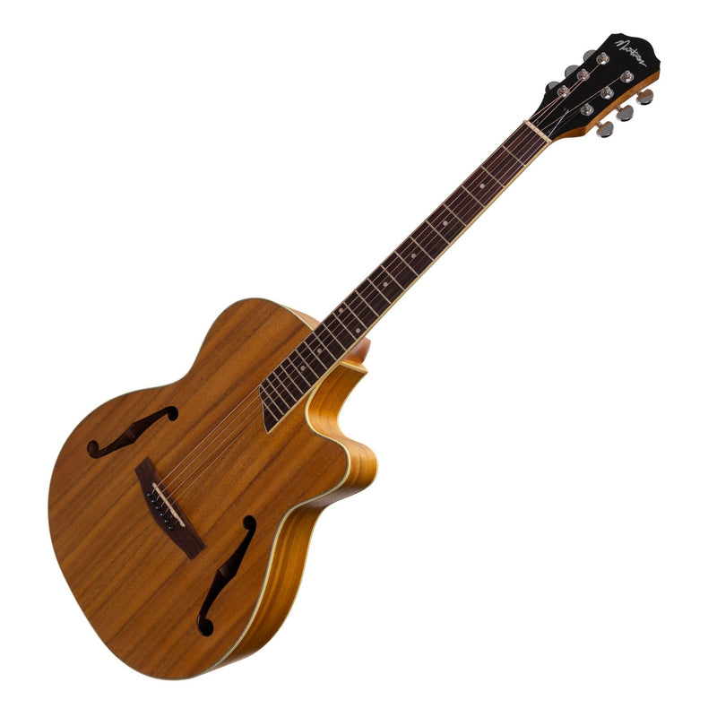 MJH-3CP-KOA-Martinez Jazz Hybrid Acoustic-Electric Small Body Cutaway Guitar (Koa)-Living Music