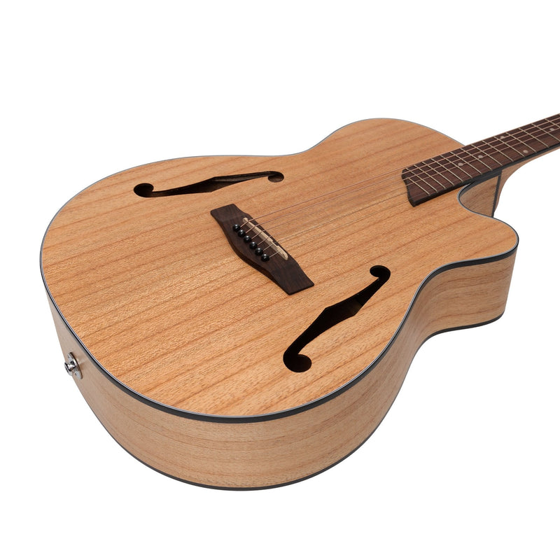 MJH-3CP-MWD-Martinez Jazz Hybrid Acoustic-Electric Small Body Cutaway Guitar (Mindi-Wood)-Living Music