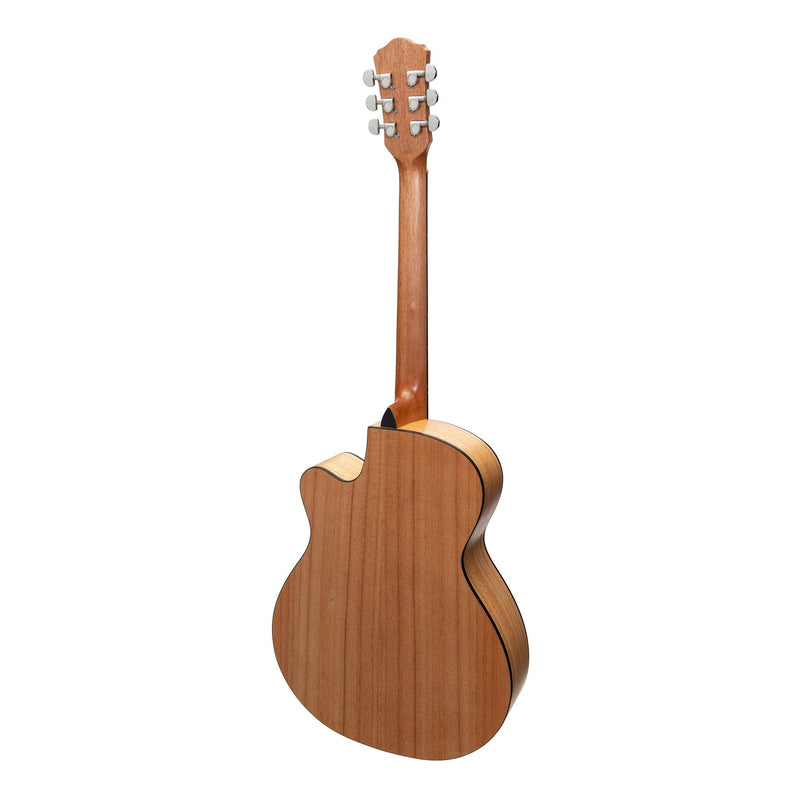 -Martinez Jazz Hybrid Acoustic Small Body Cutaway Guitar (Mindi-Wood)-Living Music