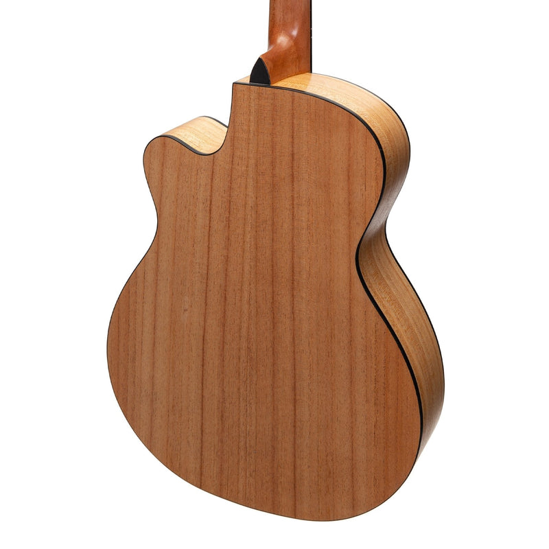 MJH-3C-MWD-Martinez Jazz Hybrid Acoustic Small Body Cutaway Guitar (Mindi-Wood)-Living Music