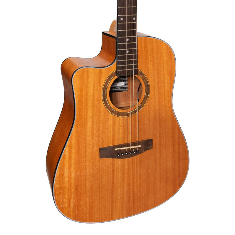 MP-D4L-MAH-Martinez Left Hand '41 Series' Dreadnought Cutaway Acoustic-Electric Guitar Pack (Mahogany)-Living Music