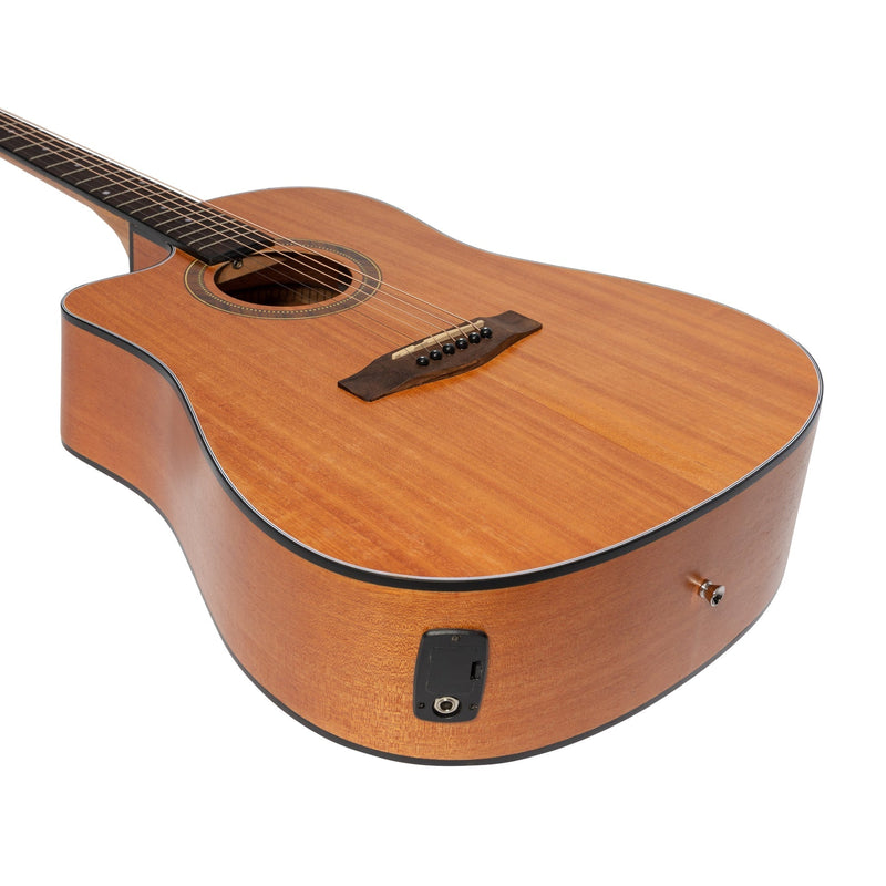 MP-D4L-MAH-Martinez Left Hand '41 Series' Dreadnought Cutaway Acoustic-Electric Guitar Pack (Mahogany)-Living Music