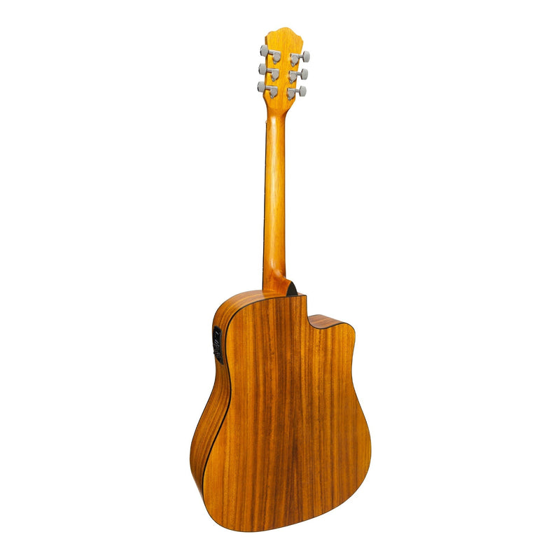 MP-D4L-SK-Martinez Left Hand '41 Series' Dreadnought Cutaway Acoustic-Electric Guitar Pack (Spruce/Koa)-Living Music