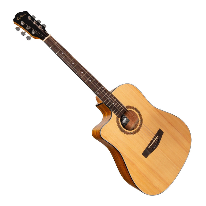 MP-D4L-SK-Martinez Left Hand '41 Series' Dreadnought Cutaway Acoustic-Electric Guitar Pack (Spruce/Koa)-Living Music