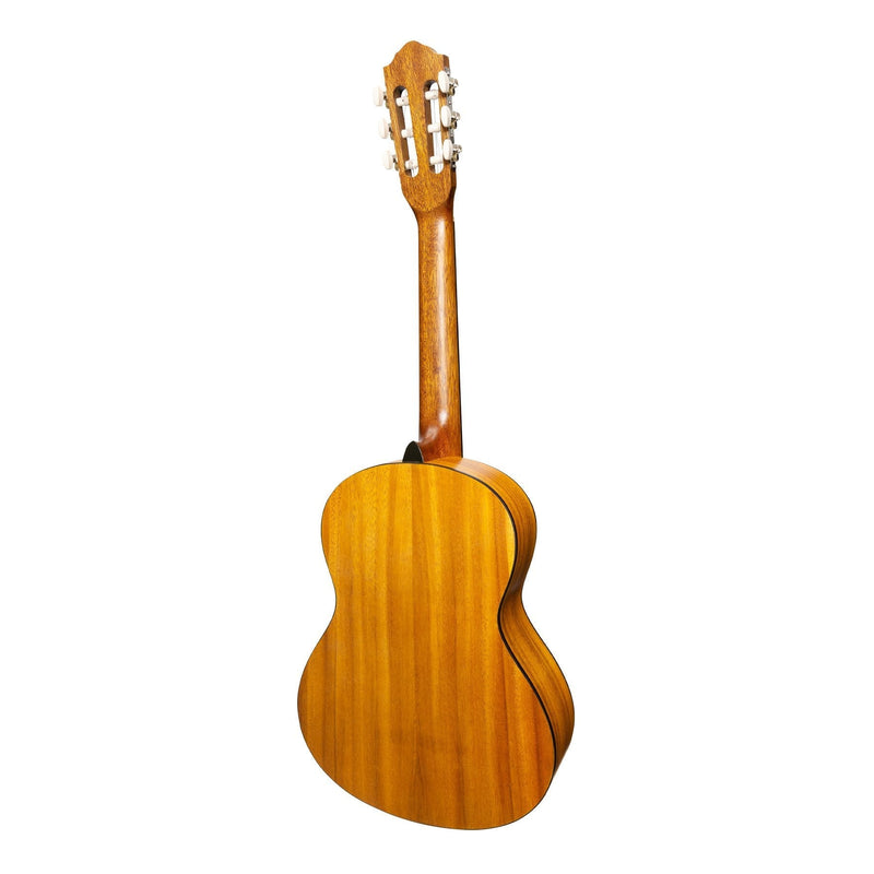-Martinez Left Handed 3/4 Size Student Classical Guitar Pack with Built In Tuner (Spruce/Koa)-Living Music