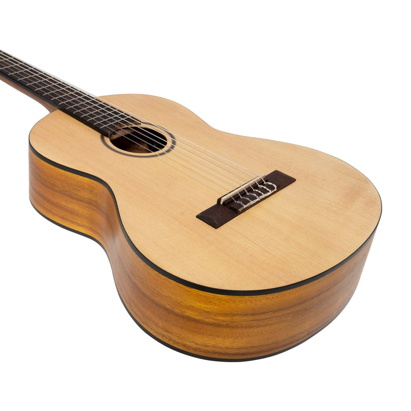 -Martinez Left Handed 3/4 Size Student Classical Guitar Pack with Built In Tuner (Spruce/Koa)-Living Music