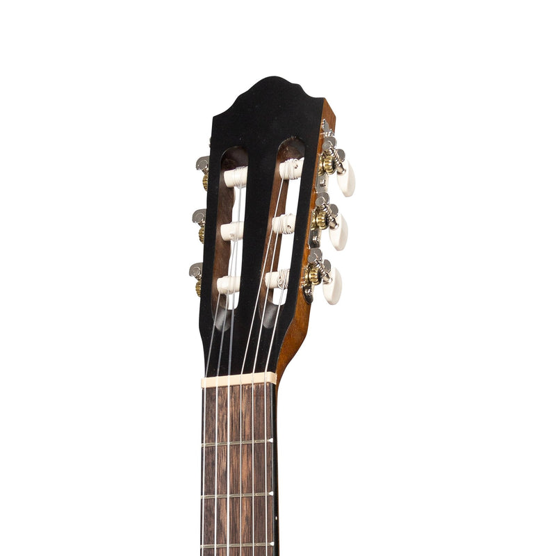 -Martinez Left Handed 3/4 Size Student Classical Guitar Pack with Built In Tuner (Spruce/Koa)-Living Music